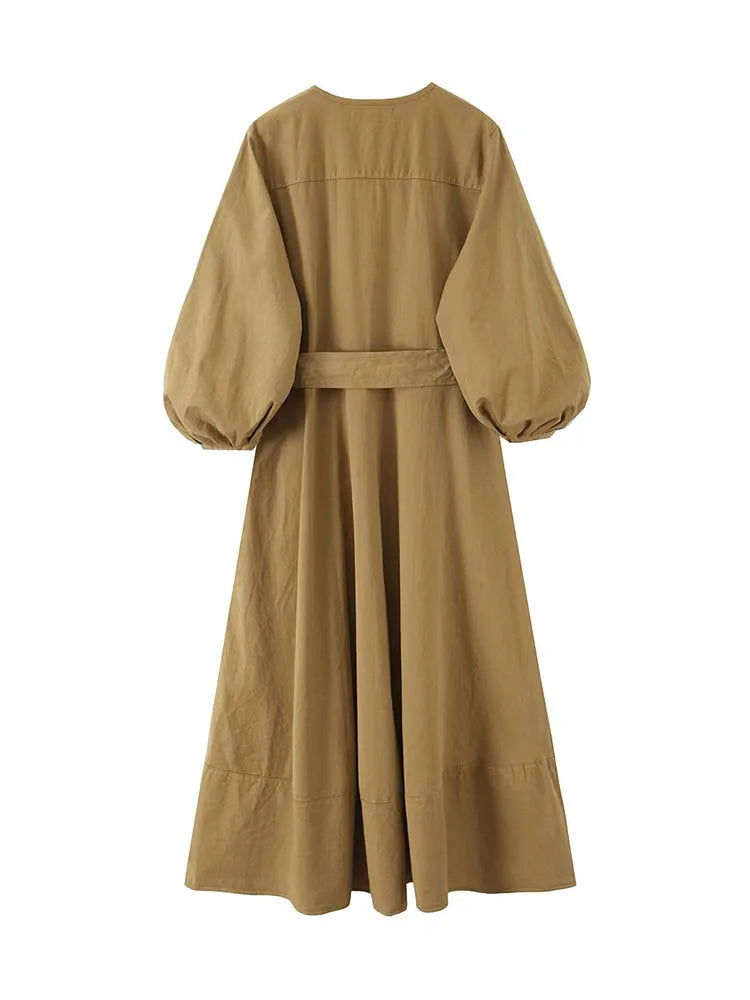 2025 New Women Fashion  Dress Women Plaid printed Long Dresses With Belt Chic Dresses Women Summer Dress