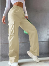 Load image into Gallery viewer, Fashion Women Baggy Joggers Pants Casual Communte Female Chic Straight Cargo Pant Elastic High Waist Elegant Oversized Trousers