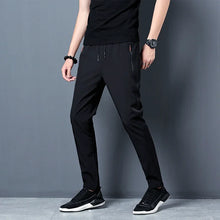 Load image into Gallery viewer, Men&#39;s Casual Pants Straight Slim Fit Elastic Waist Jogger Korean Classic Blue Black Gray Male Brand Trousers Plus Size