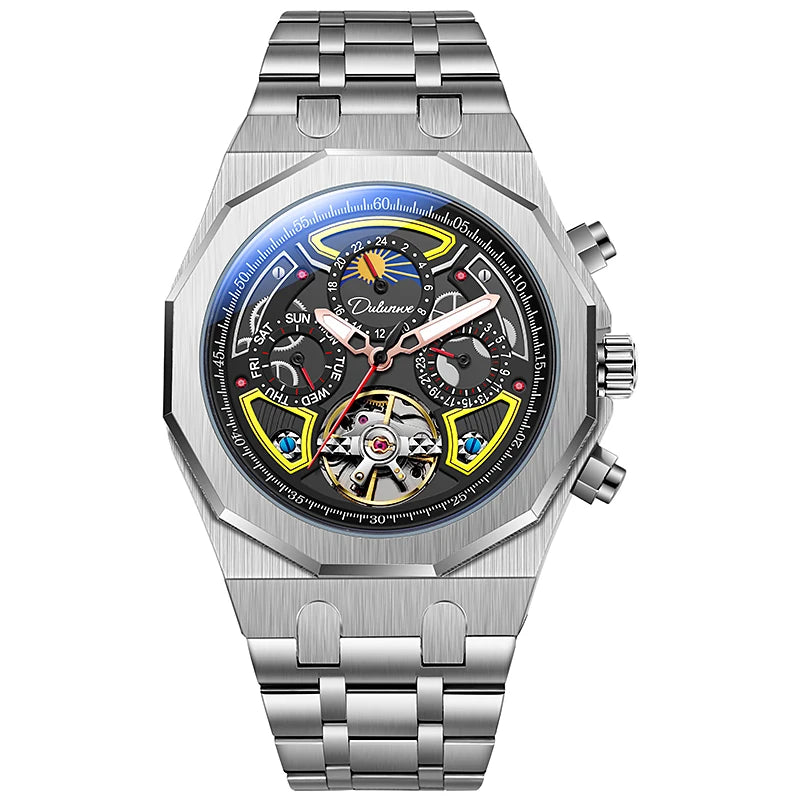 Top Brand Luxury  Automatic Watches Steel Mechanical Watches Tourbillon Watches For Men Super Luminous Watches Waterproof