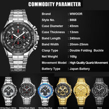 Load image into Gallery viewer, Sports Watches For Men Fashion Quartz Men Big Clock WWOOR Top Brand Luxury Military Full Steel Waterproof Chronograph Wristwatch