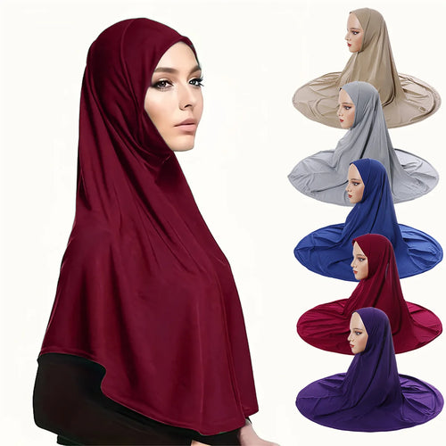 Women's hijab headscarf Arab head cover double layer round edge headscarf bottom cap high elastic scarf