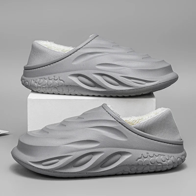 Slippers for Men Add Velvet Heel Covering Non-Slip Wear-resistant Waterproof Couple Women Home Shoes Shoes for Men Warm New