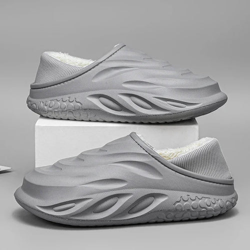 Slippers for Men Add Velvet Heel Covering Non-Slip Wear-resistant Waterproof Couple Women Home Shoes Shoes for Men Warm New