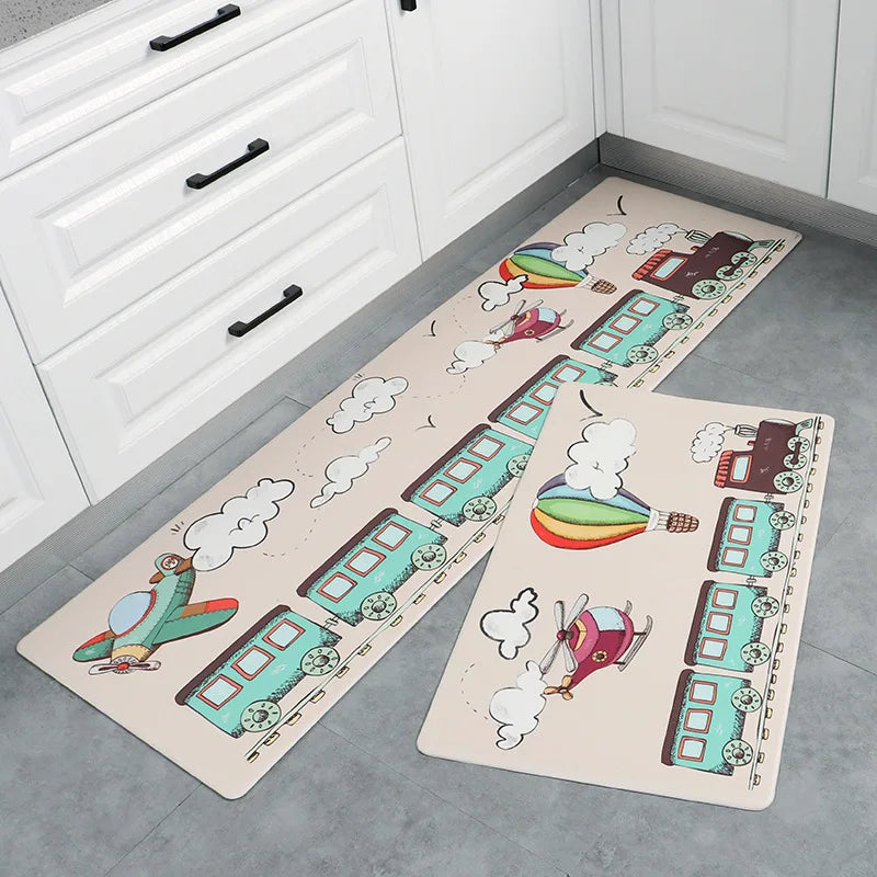 Kitchen Carpet Door Mat Waterproof and Oil-proof PVC Carpet Non-slip Floor Mat Carpets for Living Room