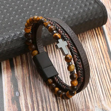 Load image into Gallery viewer, Classic Men&#39;s Leather Bracelet New Style Hand-woven Multi-layer Combination Accessory Fashion Man Jewelry Wholesale Dropshipping
