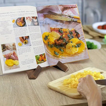 Load image into Gallery viewer, Wooden Kitchen Countertop Recipe Holder Simple Desktop Ornament Cookbook Stand Holder Home Table Decor Book Reading Rest