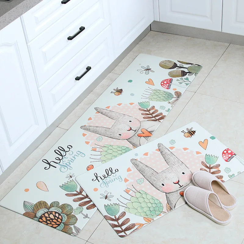 Kitchen Carpet Door Mat Waterproof and Oil-proof PVC Carpet Non-slip Floor Mat Carpets for Living Room