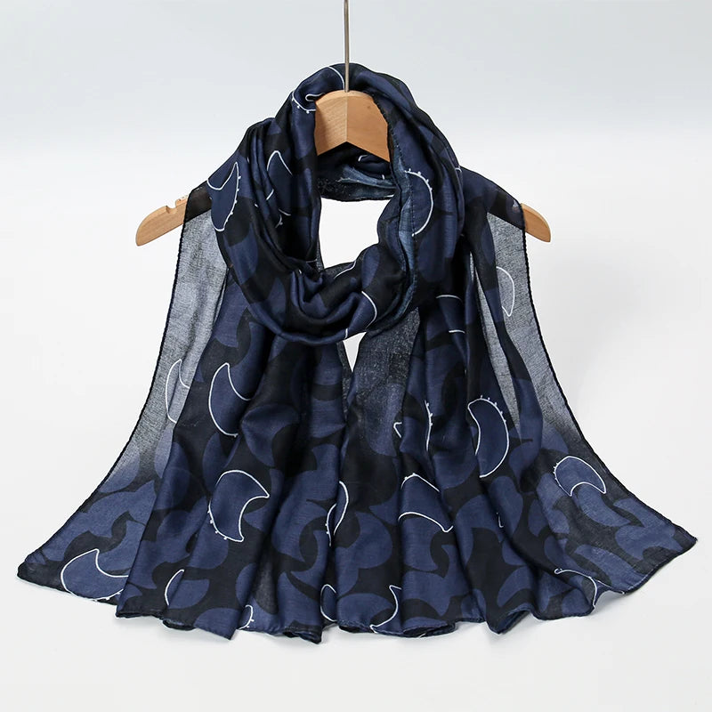 1Pcs Fashion Watercolor Print Hijab Islam Ramadan Women Bohemian Soft Muslim Hijabs Foulard Femme Shawl Wrap Scarf Headscarf