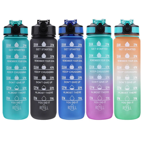 1 Liter Water Bottle Motivational Sport Water Bottle Leakproof Bottles Drinking Outdoor Travel Gym Fitness Jugs for Kitchen Cups