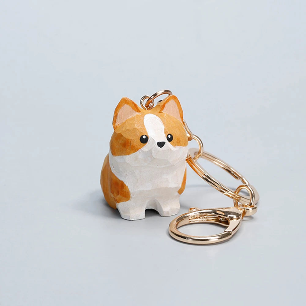 Handcrafted wood carving Home decorations decoraciones para el hogar desk accessories room decor Handmade Corgi Statue room