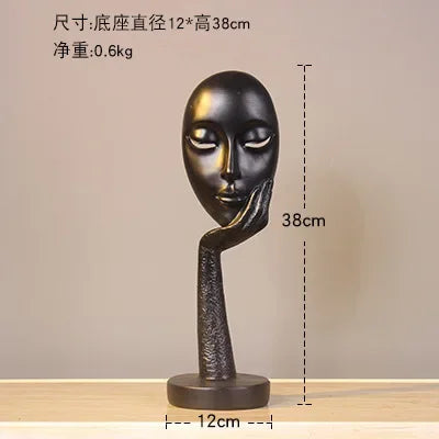 Home Decoration Accessories Modern Office Livingroom Desk Ornament Decor Art Sculpture Resin Mask Handicrafts Polyresin Statue