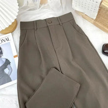 Load image into Gallery viewer, Fall Spring Black Suit Haren Pants Women Fashion Elastic High Waist Casual Trousers Woman Korean Style Solid Office Pant 2023