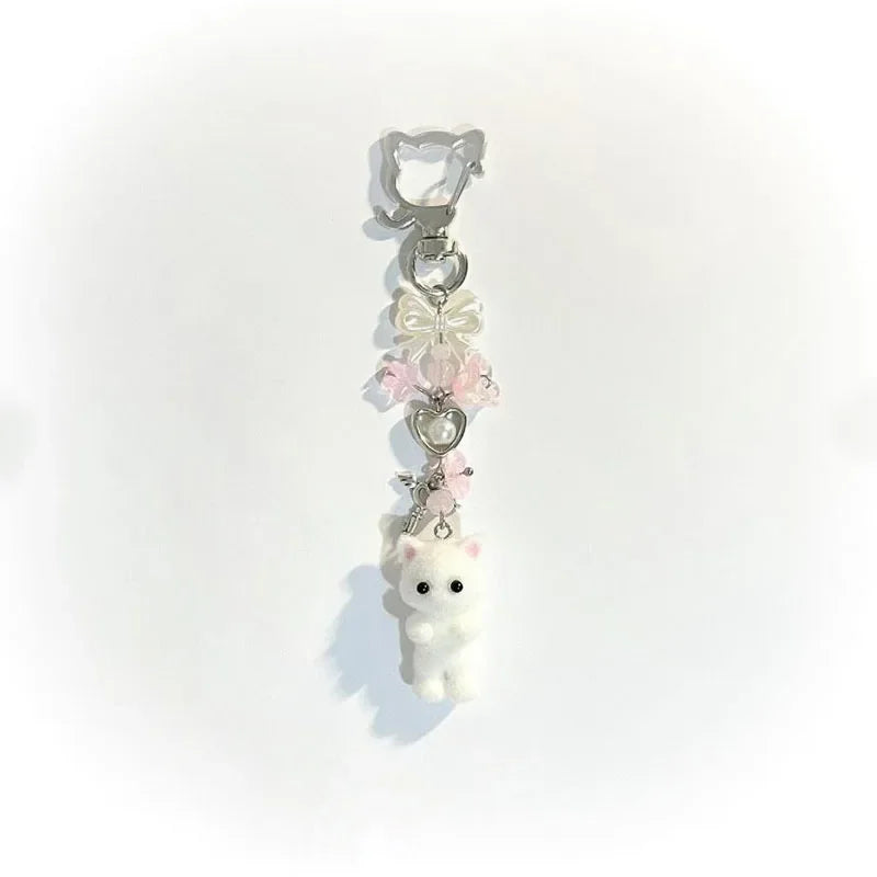 furry kitten keychain handmade y2k women fashion