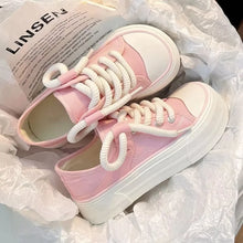 Load image into Gallery viewer, Woman Footwear Round Toe High On Platform Pink Shoes For Women Canvas Black Cute Summer 2025 Daily Routine Spring Ladies Shoes