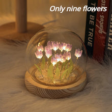 Load image into Gallery viewer, Birthday Gifts Mom Assembled Tulip Light Handmade Artificial Flower Table Lamp Bedroom Desk Decoration for Daughter Girlfriend