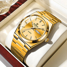 Load image into Gallery viewer, watches for man Light Luxury Brand Stainless Steel Double Calendar Waterproof Male Business Leisure Fashion Quartz Clock Watch