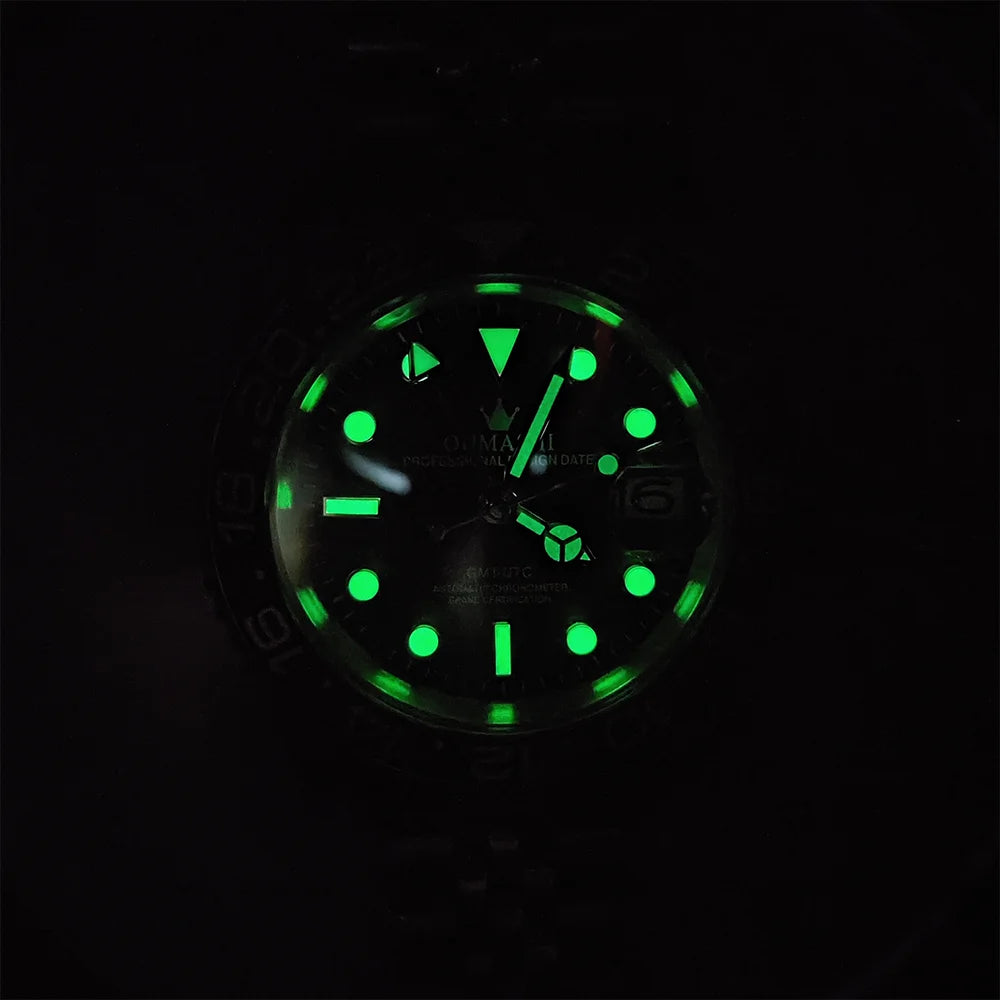 Luxury Men's Watches GMT Watches Sapphire Glass Waterproof Watches NH34 Movement Watches OUMASHI Watches Support Customized Logo