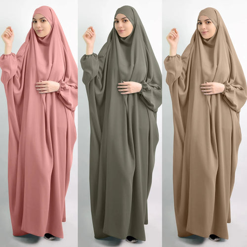 Eid Hooded Muslim Women Hijab Dress Prayer Garment Full Cover Ramadan Gown Islamic Clothes Niqab