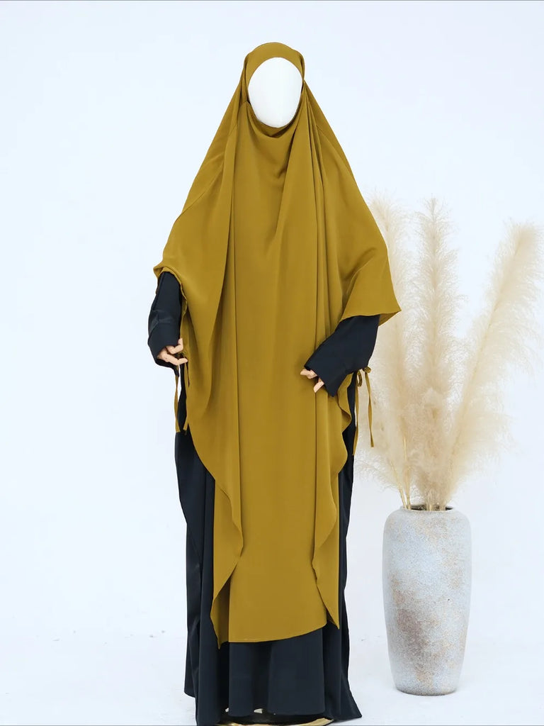 Eid Muslim Women Khimar Hijab Islamic Dubai Solid Color Scarves Turban Arab Ladies Praying Headdress Ramadan Long Headscarf 2025