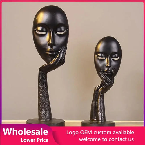 Home Decoration Accessories Modern Office Livingroom Desk Ornament Decor Art Sculpture Resin Mask Handicrafts Polyresin Statue