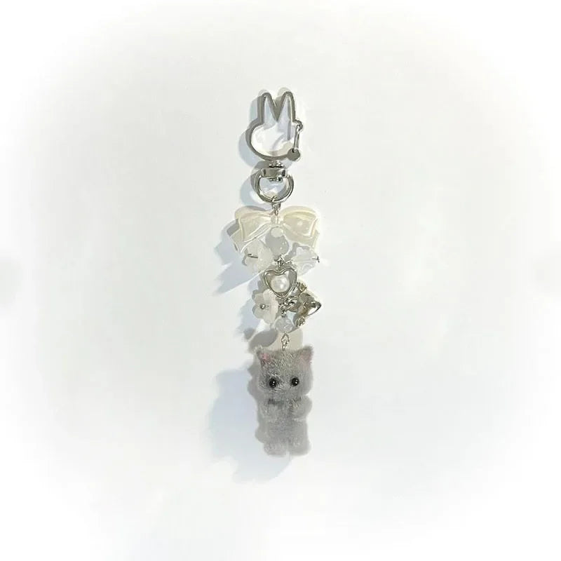 furry kitten keychain handmade y2k women fashion