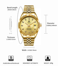 Load image into Gallery viewer, TEVISE  Automatic Mechanical Watch for Men with Date Stainless Steel Diamond Fashion Business Casual Watch Waterproof