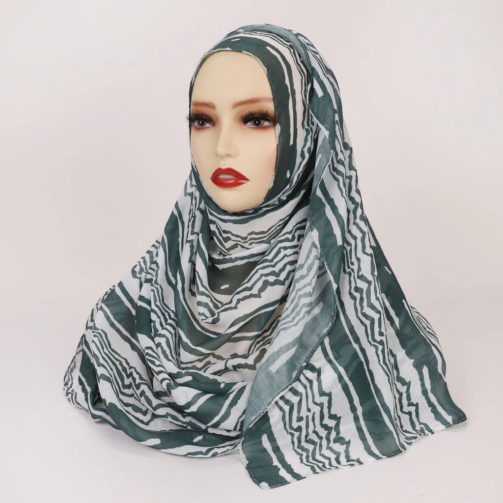1Pcs Fashion Watercolor Print Hijab Islam Ramadan Women Bohemian Soft Muslim Hijabs Foulard Femme Shawl Wrap Scarf Headscarf