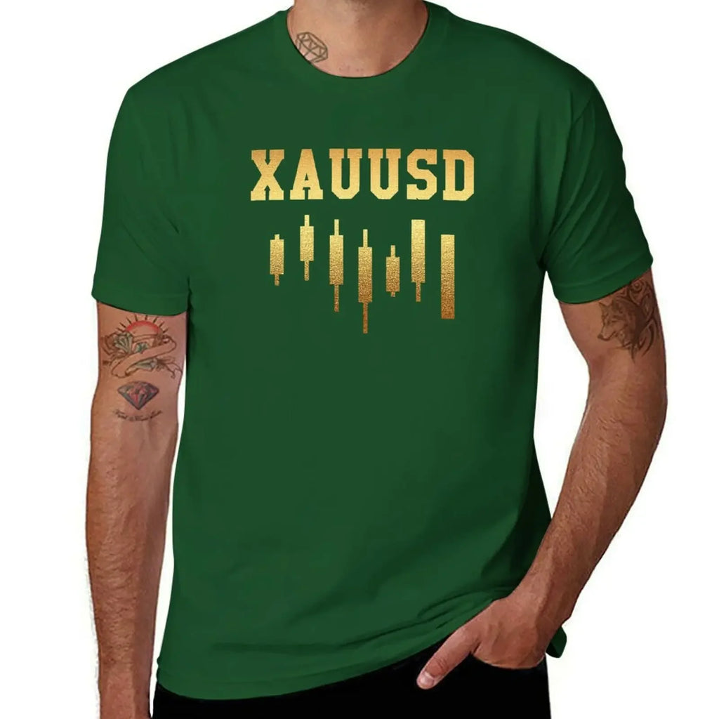 Korean Fashion Funnys Clothes for Men XAUUSD Day Trading Gold Forex s| T-Shirt  Men Clothing Graphic Harajuku Summer tops
