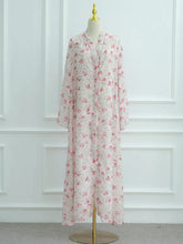 Load image into Gallery viewer, Muslim Women Dubai Abaya luxury Double layered chiffon Print Hijab Dress Kaftan Ramadan Robe Femme Islam african dresses Kebaya