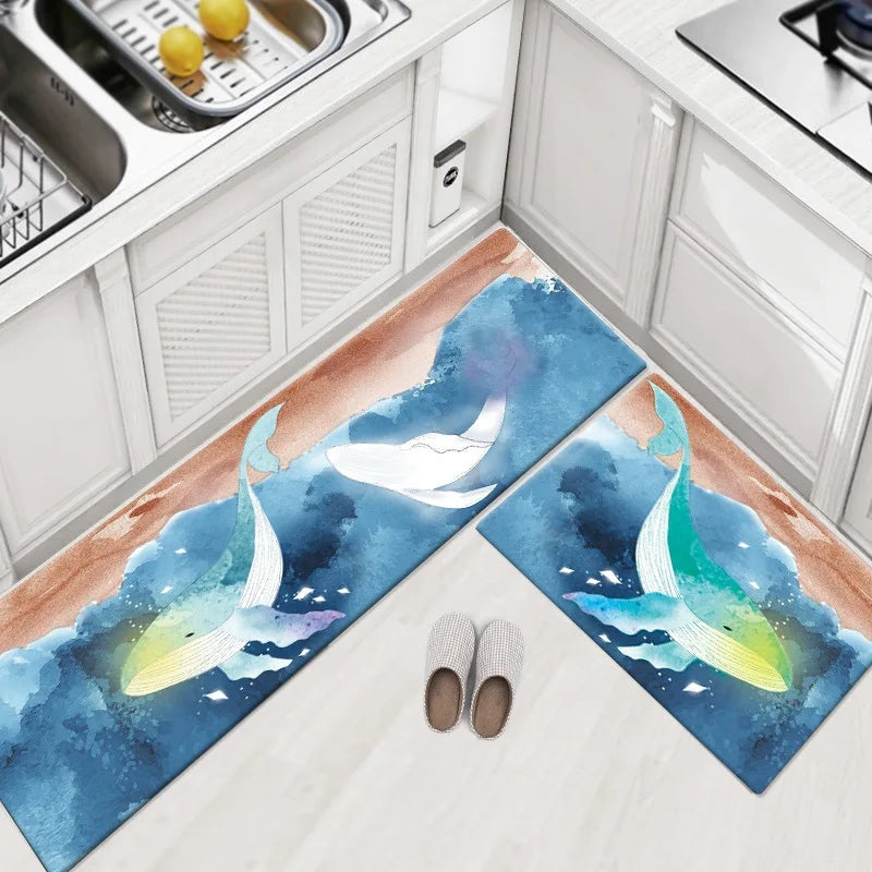 Kitchen Carpet Door Mat Waterproof and Oil-proof PVC Carpet Non-slip Floor Mat Carpets for Living Room