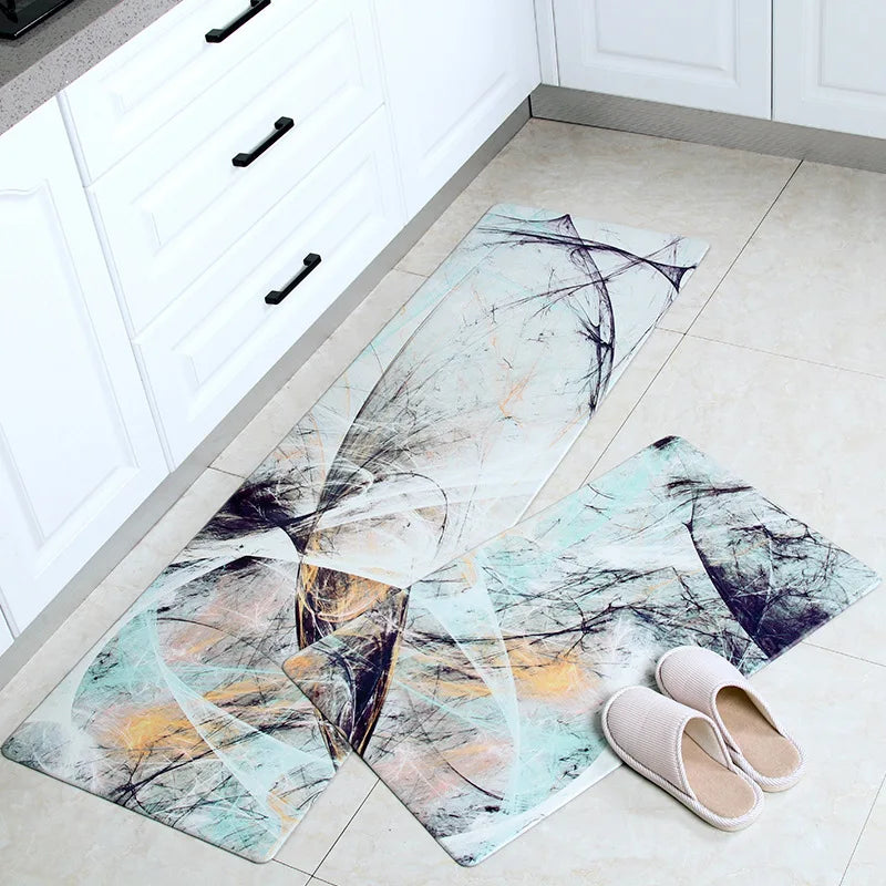Kitchen Carpet Door Mat Waterproof and Oil-proof PVC Carpet Non-slip Floor Mat Carpets for Living Room