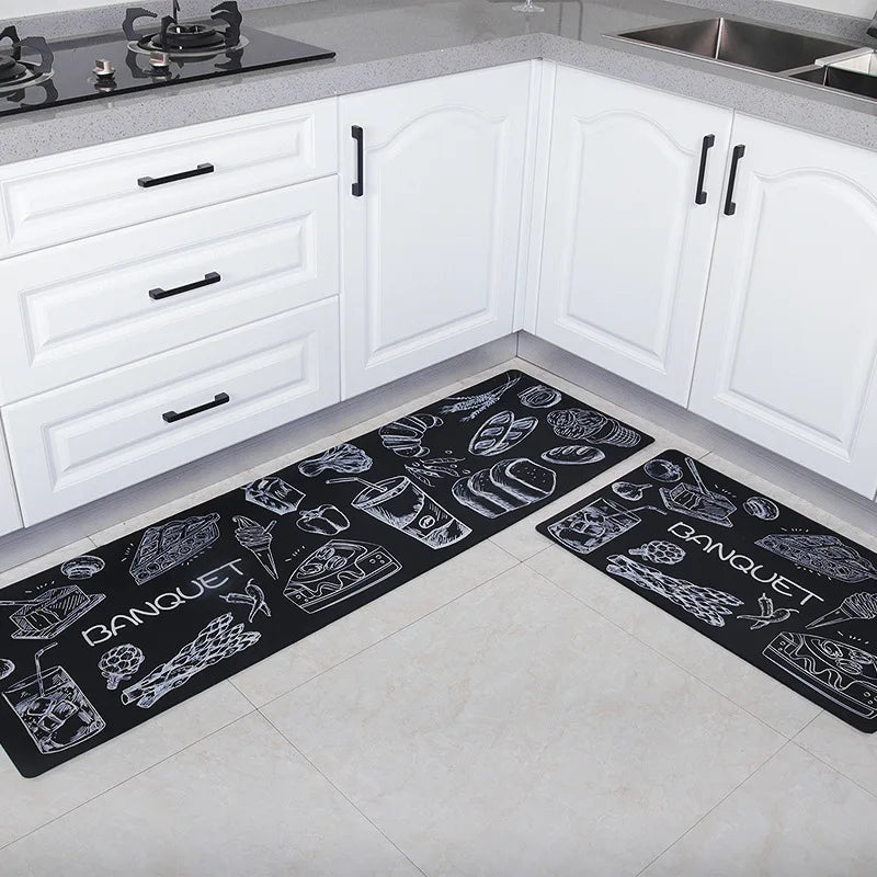 Kitchen Carpet Door Mat Waterproof and Oil-proof PVC Carpet Non-slip Floor Mat Carpets for Living Room
