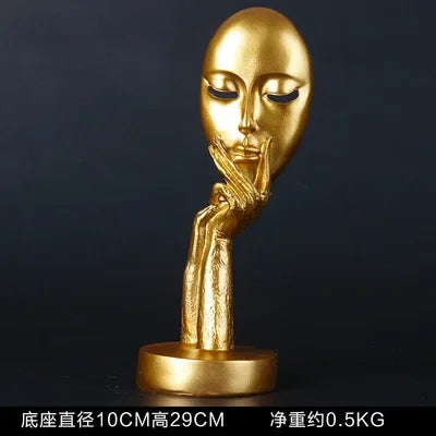 Home Decoration Accessories Modern Office Livingroom Desk Ornament Decor Art Sculpture Resin Mask Handicrafts Polyresin Statue
