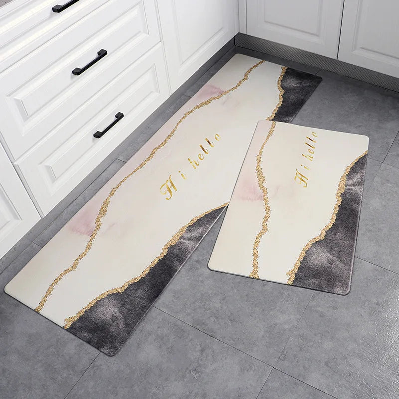 Kitchen Carpet Door Mat Waterproof and Oil-proof PVC Carpet Non-slip Floor Mat Carpets for Living Room
