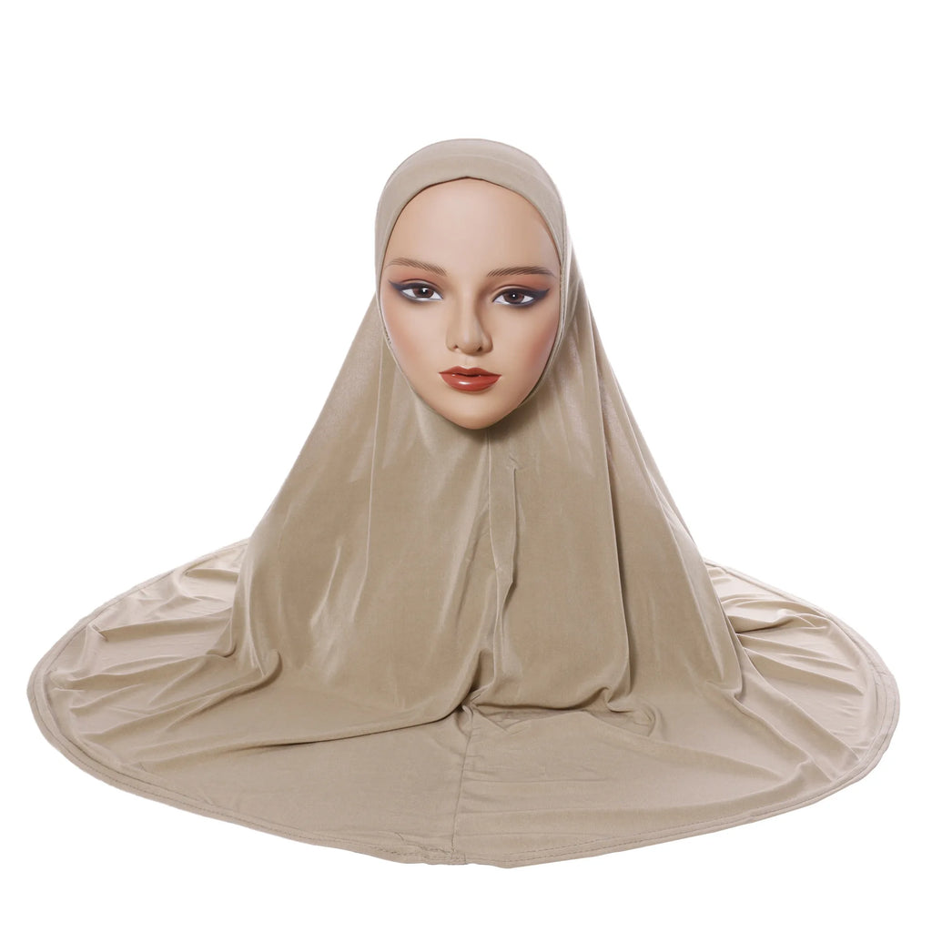 Women's hijab headscarf Arab head cover double layer round edge headscarf bottom cap high elastic scarf