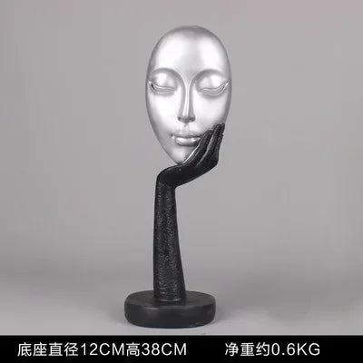 Home Decoration Accessories Modern Office Livingroom Desk Ornament Decor Art Sculpture Resin Mask Handicrafts Polyresin Statue