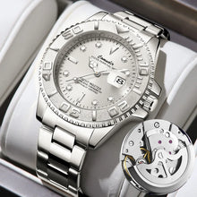 Load image into Gallery viewer, Automatic mechanical watch for men with hollow and waterproof features; with luminous and calendar functions