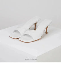 Load image into Gallery viewer, Women High Heel Sandals Summer New Fashion Square Toe Open Toe Women Elegant Casual Comfortable Black High Heel Sandals