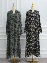 Load image into Gallery viewer, Muslim Women Dubai Abaya luxury Double layered chiffon Print Hijab Dress Kaftan Ramadan Robe Femme Islam african dresses Kebaya