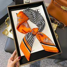 Load image into Gallery viewer, 2025 NEW Hijab Head Girl Luxury Silk Square Plaid Scarf Women Satin Neck Hair Tie Band Soft Work Neckerchife