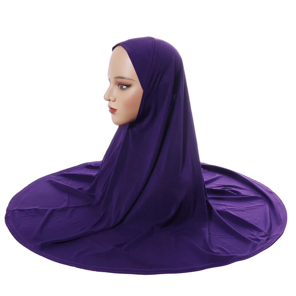 Women's hijab headscarf Arab head cover double layer round edge headscarf bottom cap high elastic scarf