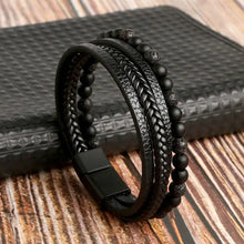 Load image into Gallery viewer, Classic Men&#39;s Leather Bracelet New Style Hand-woven Multi-layer Combination Accessory Fashion Man Jewelry Wholesale Dropshipping