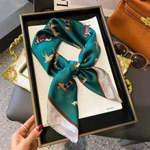 Load image into Gallery viewer, 2025 NEW Hijab Head Girl Luxury Silk Square Plaid Scarf Women Satin Neck Hair Tie Band Soft Work Neckerchife