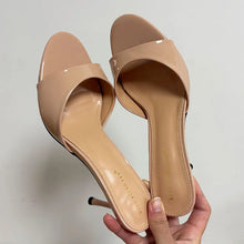 Load image into Gallery viewer, Heeled Footwear Female Slides Women Slippers Summer Spring Fashion Round Toe Ladies Thin Heels Slippers Sandals Pumps Shoes