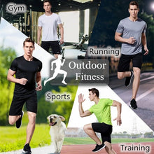 Load image into Gallery viewer, Men&#39;s Quick Dry Short Sleeve Gym Running Moisture Wicking Round Neck T-Shirt Training Exercise Gym Sport Shirt Tops Lightweight