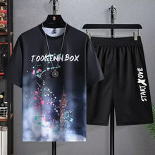 Load image into Gallery viewer, Summer Quick Drying Men&#39;s Sets Fashion tracksuits Casual Breathable Short Sleeve 3D Printed Sports T-shirt+Shorts Basketball Set