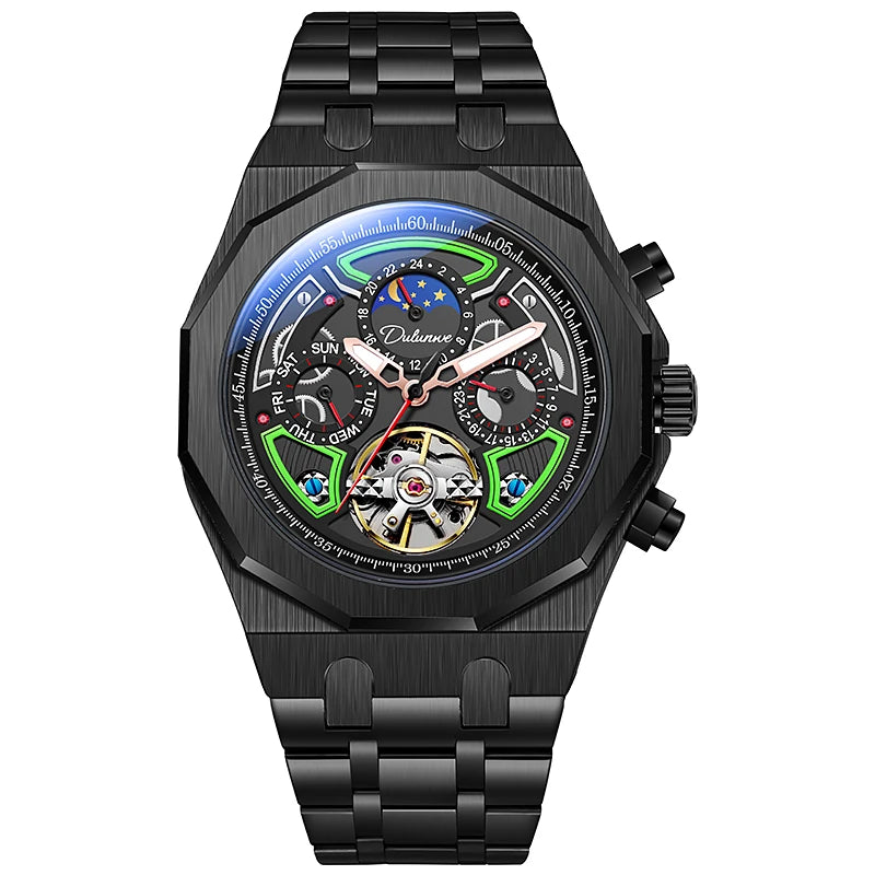 Top Brand Luxury  Automatic Watches Steel Mechanical Watches Tourbillon Watches For Men Super Luminous Watches Waterproof