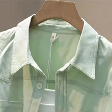 Load image into Gallery viewer, Fashion Women&#39;s  Loose Cropped Short Blouses 2025 New Spring Summer Long Sleeve Thin Casual Coats Female Korean Blusas Tops