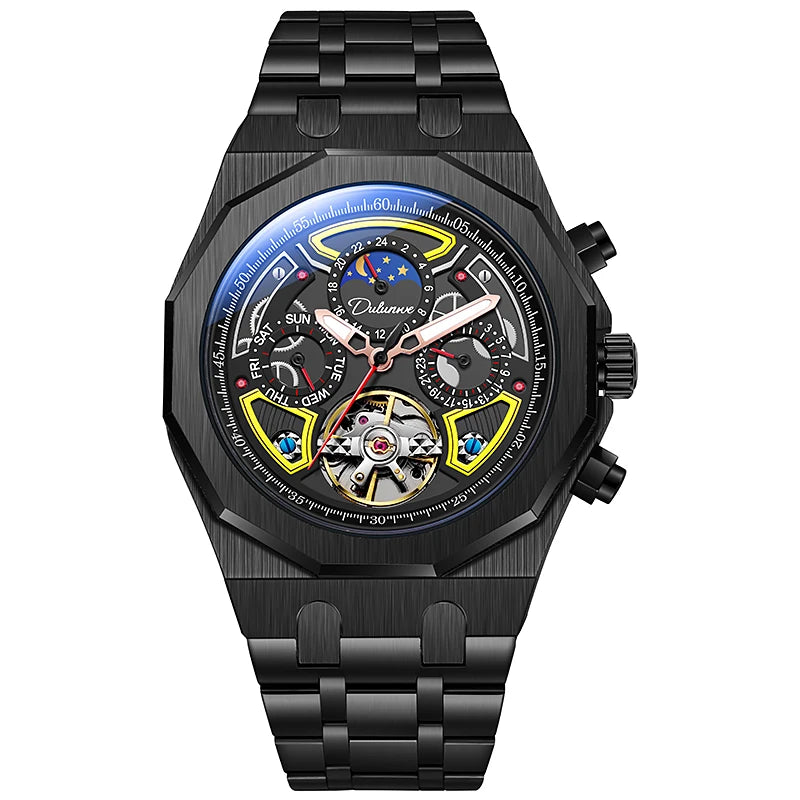 Top Brand Luxury  Automatic Watches Steel Mechanical Watches Tourbillon Watches For Men Super Luminous Watches Waterproof